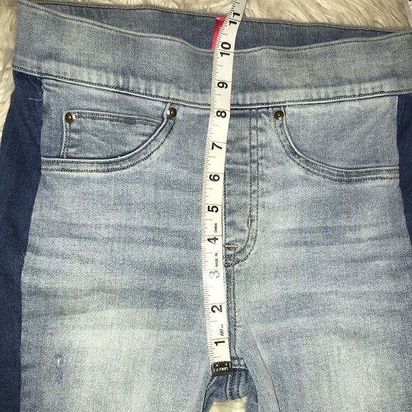 Spanx Distressed Skinny Jeans with Side Stripe Stretch Pull-On Shaping size XS - Picture 6 of 10